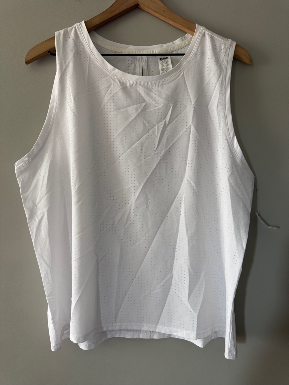 RBX | open knit white tank top | XL